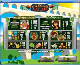 Caesar Salad Paytable Screenshot