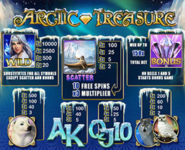 Arctic Treasure Paytable Screenshot